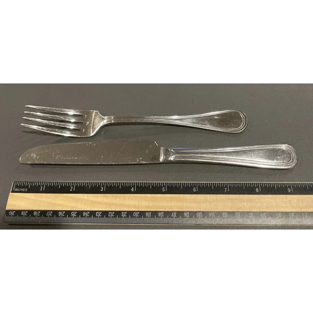 Wallace WAS159 Glossy Outline‎ 18/10 Stainless Steel Dinner Fork Knife Set Of 2